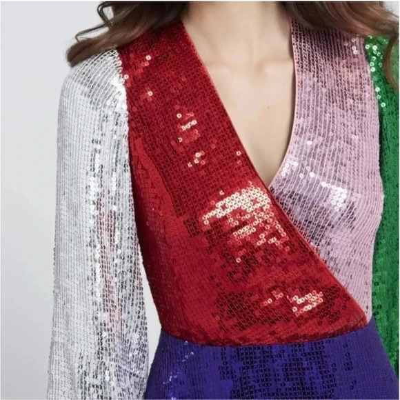Alice + Olivia multi colored sequin mini dress - Picture 7 of 15